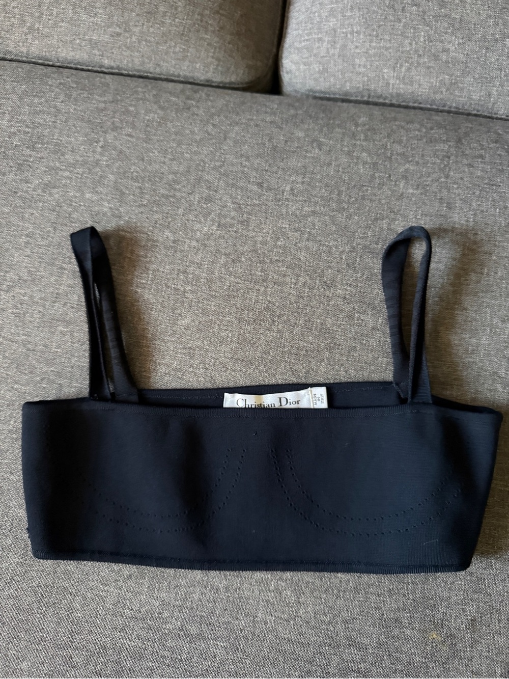 Dior Black Satin Bandeau Top